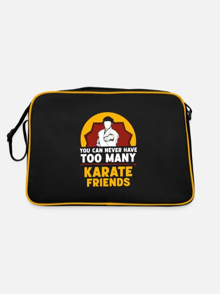 You can never have too many Karate friends - Retro Tasche - Schwarz/Gold - Hinten