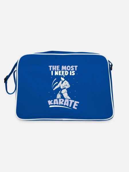 The most I need is Karate - Retro Tasche - Blau/Weiß - Hinten