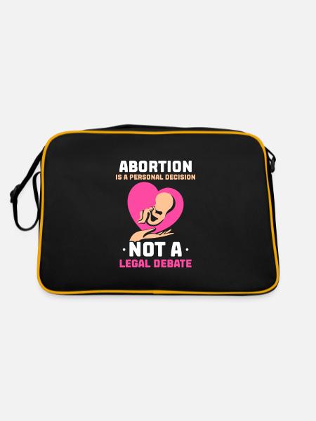 Abortion is a personal decision - Retro Tasche - Schwarz/Gold - Hinten