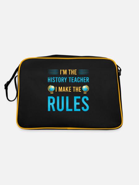 I'm the History Teacher I make the rules - Retro Tasche - Schwarz/Gold - Hinten
