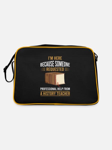 help from a History Teacher - Retro Tasche - Schwarz/Gold - Hinten