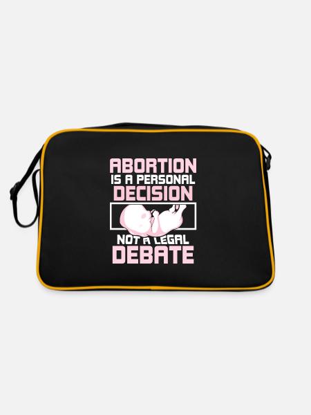 Abortion is a personal decision - Retro Tasche - Schwarz/Gold - Hinten