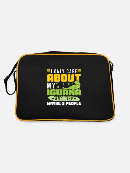 Iguana and like maybe 3 people - Retro Tasche - Schwarz/Gold - Hinten