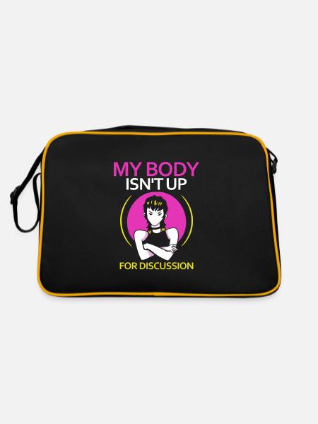 My Body Isn't Up For Discussion - Retro Tasche - Schwarz/Gold - Hinten