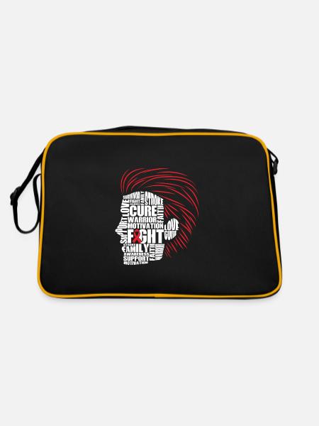 Men Head - Retro Tasche - Schwarz/Gold - Hinten
