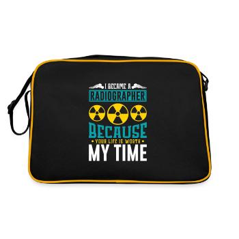 I became a radiographer - Retro Tasche - Schwarz/Gold - Hinten