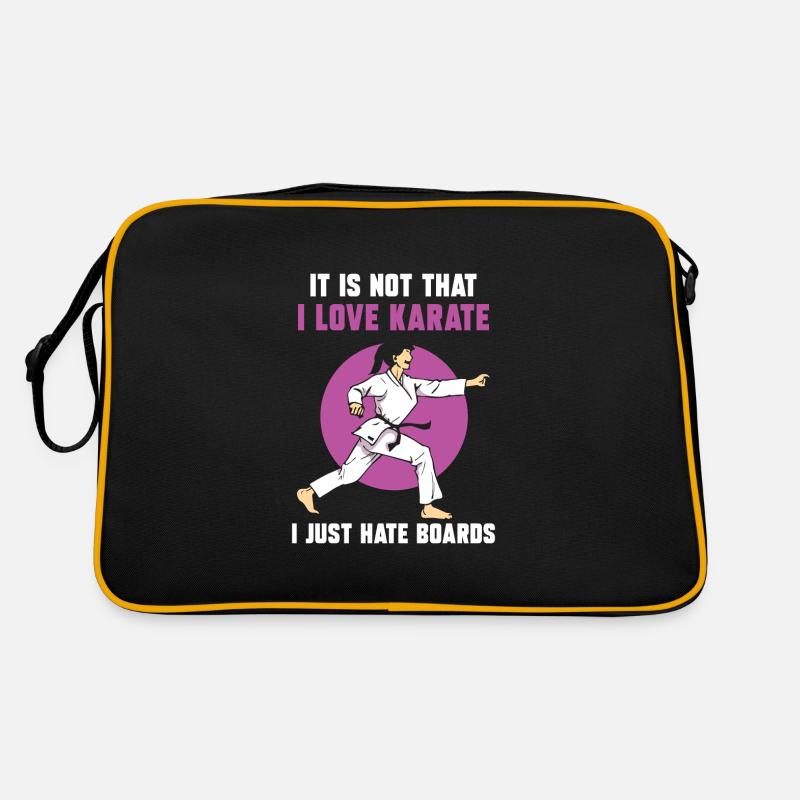 It is not that I love karate. I just hate boards Retro Tasche