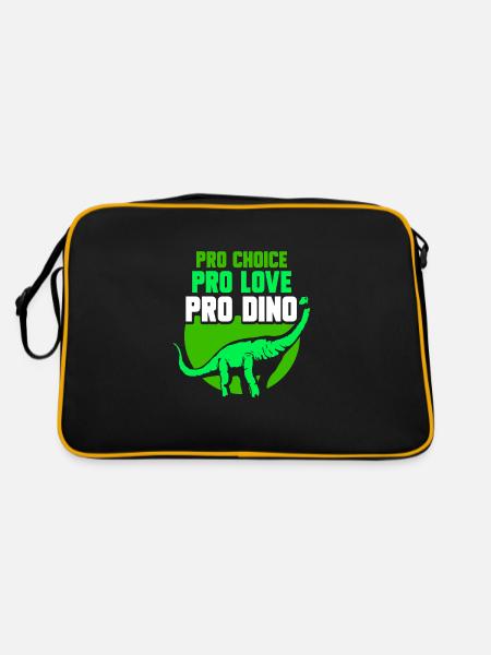 Pro choice pro love pro dino - Retro Tasche - Schwarz/Gold - Hinten
