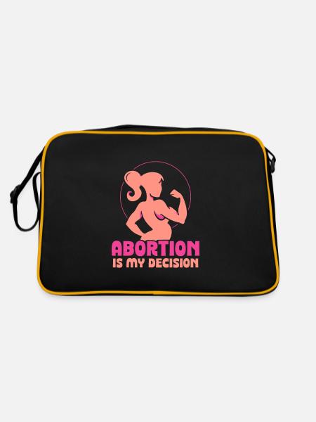 Abortion is my decision - Retro Tasche - Schwarz/Gold - Hinten