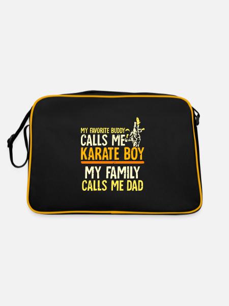 My Favorite buddy calls me Karate Dad - Retro Tasche - Schwarz/Gold - Hinten
