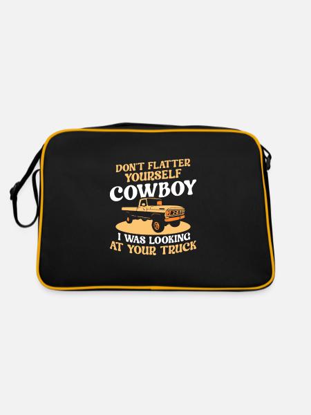 cowboy i was looking at your truck - Retro Tasche - Schwarz/Gold - Hinten