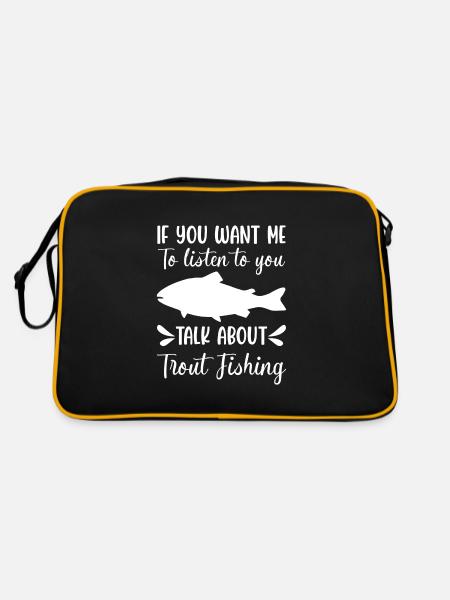 talk about Trout Fishing - Retro Tasche - Schwarz/Gold - Hinten