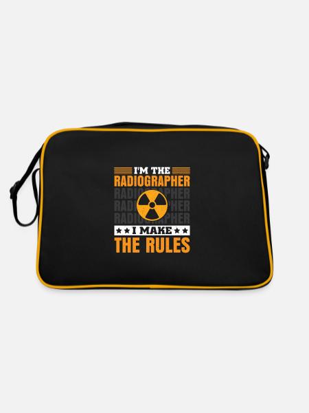 Im a radiographer because i don't mind hard work - Retro Tasche - Schwarz/Gold - Hinten