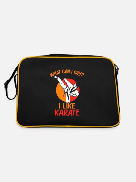 What Can I Say? I Like Karate - Retro Tasche - Schwarz/Gold - Hinten