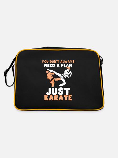I Just Really Like Karate OK? - Retro Tasche - Schwarz/Gold - Hinten