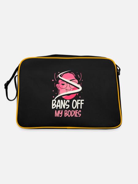 Bans off my bodies - Retro Tasche - Schwarz/Gold - Hinten