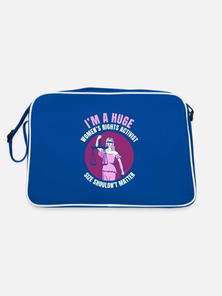 I’m a huge women’s rights activist - Retro Tasche - Blau/Weiß - Hinten
