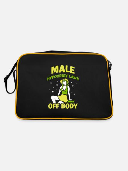 Male hypocrisy laws off body - Retro Tasche - Schwarz/Gold - Hinten
