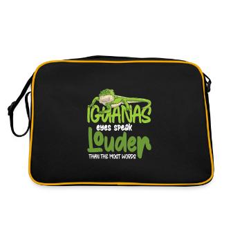 I'm not weird I have a Iguana - Retro Tasche - Schwarz/Gold - Hinten