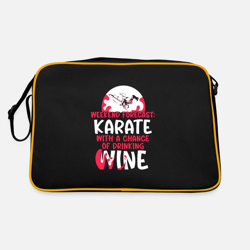 Weekend Forecast Karate Wine Retro Tasche