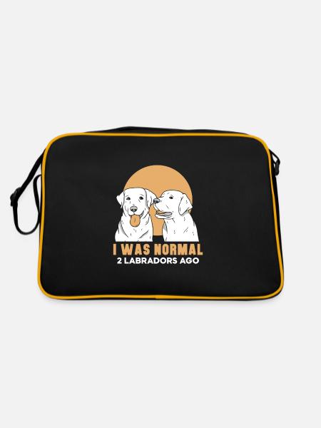 I was normal 2 Labradors ago - Retro Tasche - Schwarz/Gold - Hinten