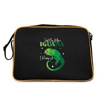 Love them. Spoil them. #Iguana - Retro Tasche - Schwarz/Gold - Hinten