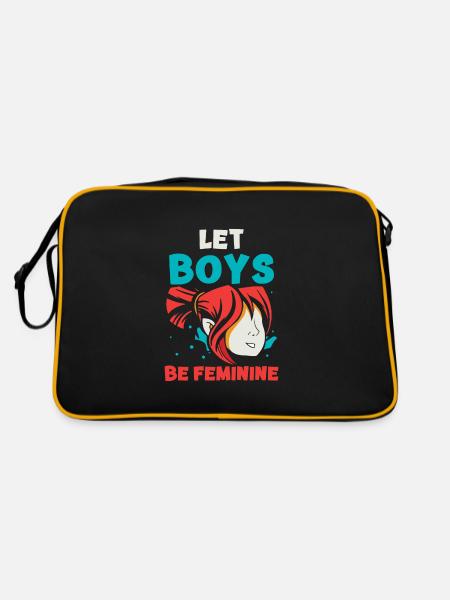 Let Boys Be Feminine - Retro Tasche - Schwarz/Gold - Hinten