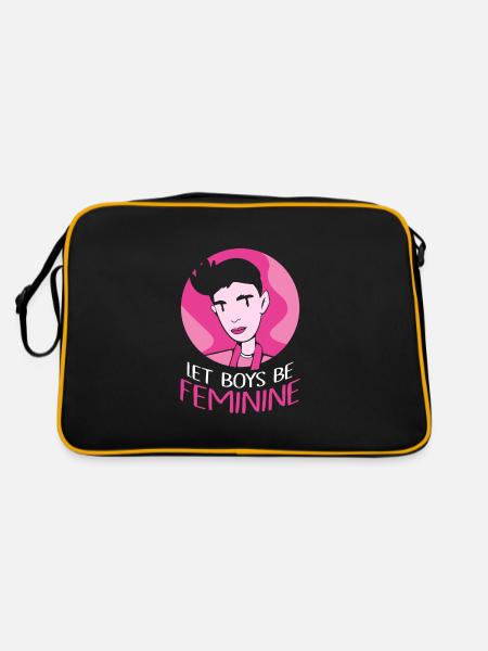 Let Boys Be Feminine - Retro Tasche - Schwarz/Gold - Hinten