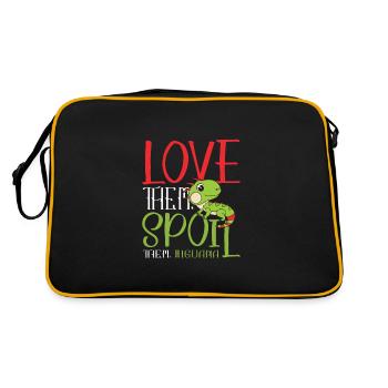 I Work very hard so my Iguana - Retro Tasche - Schwarz/Gold - Hinten