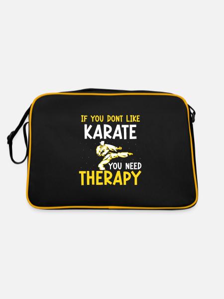 If you dont like Karate you need therapy - Retro Tasche - Schwarz/Gold - Hinten