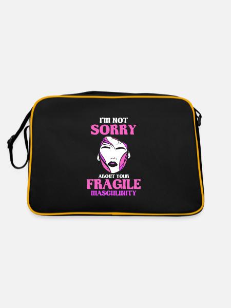 I'm not sorry about your fragile masculinity - Retro Tasche - Schwarz/Gold - Hinten