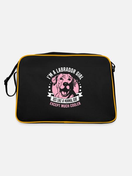Im a Labrador girl - Retro Tasche - Schwarz/Gold - Hinten