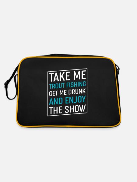 Take Me Trout Fishing - Retro Tasche - Schwarz/Gold - Hinten