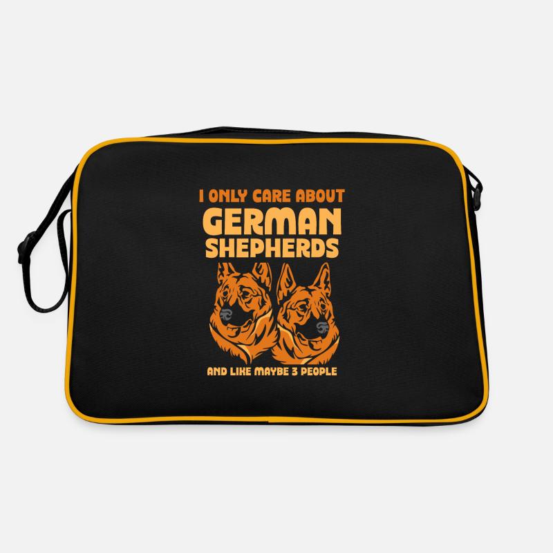 German Shepherds and like maybe 3 people Retro Tasche