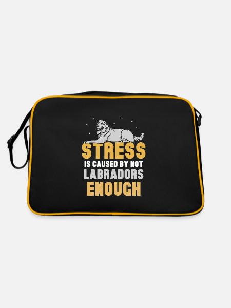 Stress is caused by not Labradors enough - Retro Tasche - Schwarz/Gold - Hinten