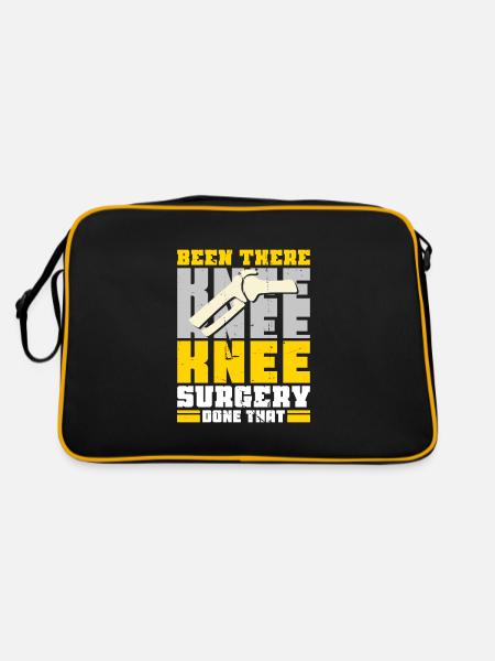 Been there Knee Surgery done that - Retro Tasche - Schwarz/Gold - Hinten