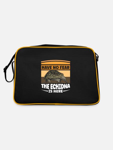 Have no fear the Echidna is here - Retro Tasche - Schwarz/Gold - Hinten