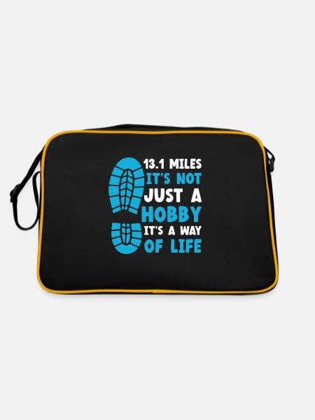 13.1 miles It's not just a hobby Half Marathon - Retro Tasche - Schwarz/Gold - Hinten