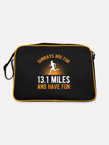 Sundays are for 13.1 miles Half Marathon - Retro Tasche - Schwarz/Gold - Hinten
