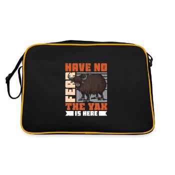 Have no fear the Yak is here - Retro Tasche - Schwarz/Gold - Hinten