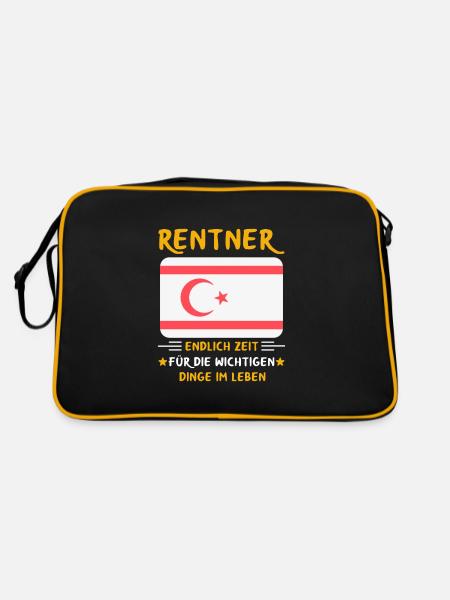 Rentner Rente Rentenbeginn Zypern - Retro Tasche - Schwarz/Gold - Hinten