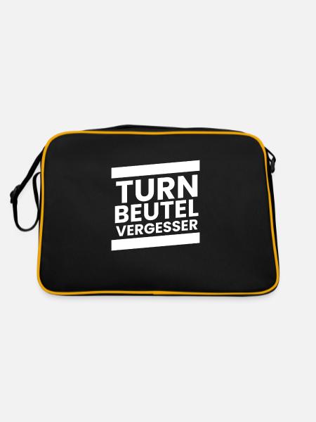 Turnbeutelvergesser - Retro Tasche - Schwarz/Gold - Hinten