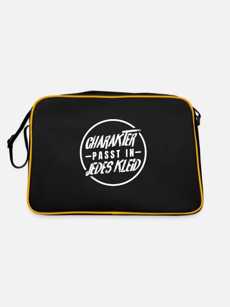 Charakter passt in jedes Kleid - Retro Tasche - Schwarz/Gold - Hinten