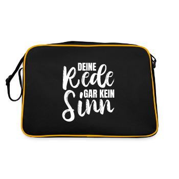 Deine Rede gar kein Sinn - Retro Tasche - Schwarz/Gold - Hinten