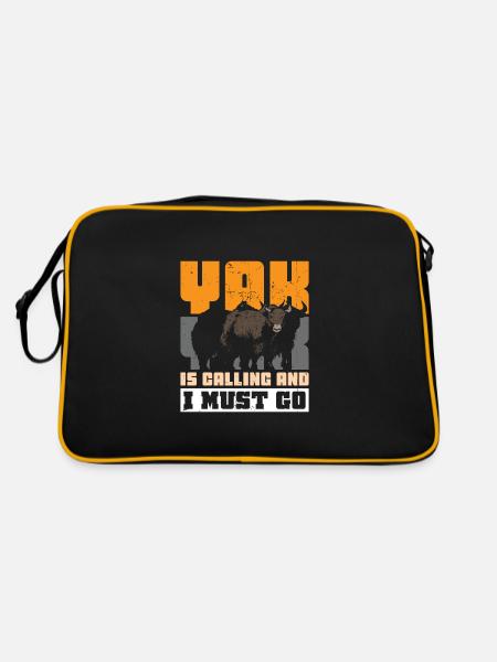 Yak Is Calling And I Must Go - Retro Tasche - Schwarz/Gold - Hinten