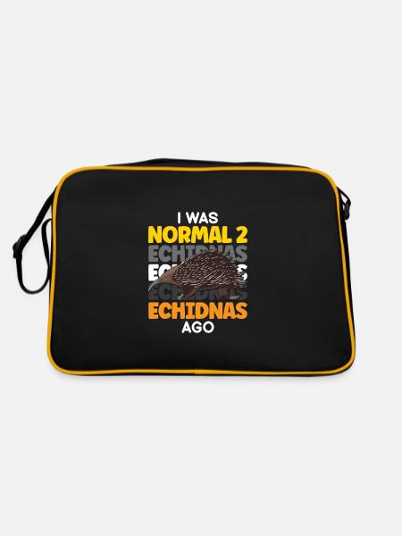 I was normal 2 Echidnas ago - Retro Tasche - Schwarz/Gold - Hinten