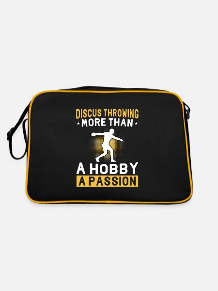 Diskus werfenmore than a hobbyDiskus werfen - Retro Tasche - Schwarz/Gold - Hinten