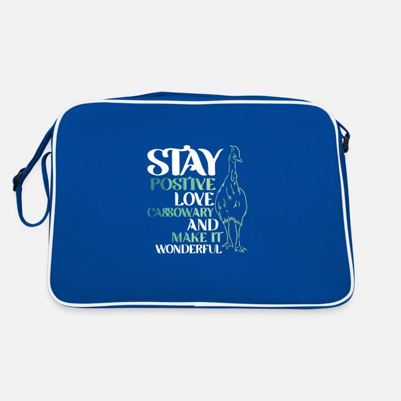 stay postive love Cassowary Retro Tasche