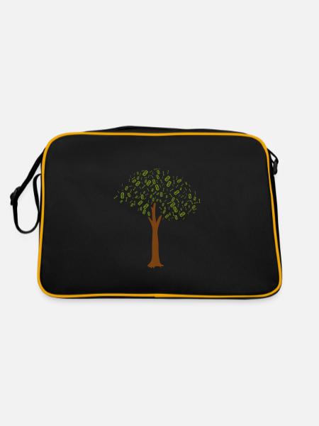 Binary Tree Admin Hacker Coder Programmierer - Retro Tasche - Schwarz/Gold - Hinten