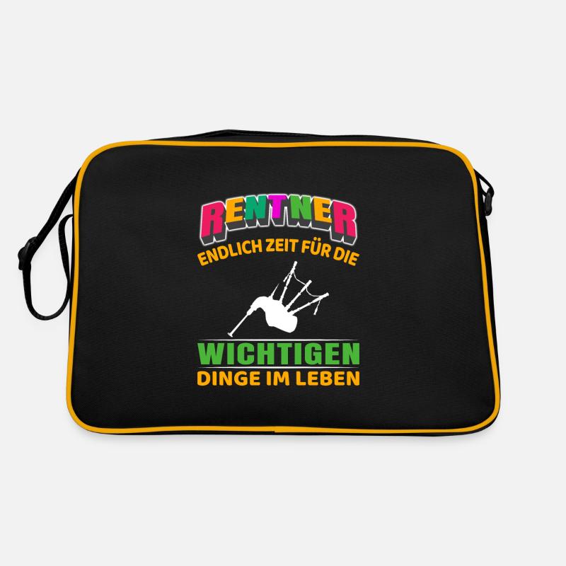 Rentner Rente Rentenbeginn Dudelsack Retro Tasche